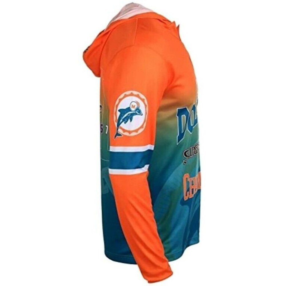NFL Miami Dolphins Super Bowl VIII Champions Hood Long Sleeve Tee Mens Medium - Picture 7 of 8